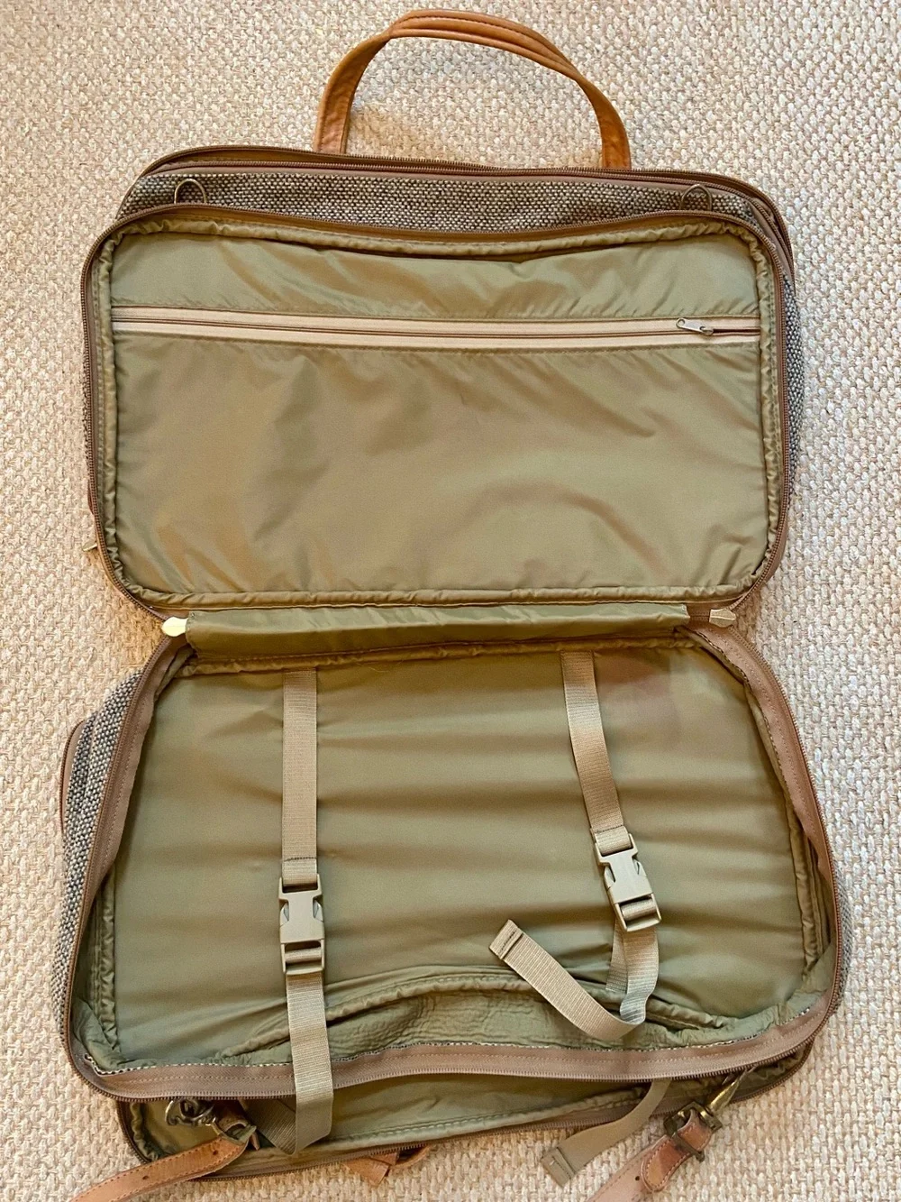 Hartmann Vintage Tweed And Leather Overnight Business Traveler Bag